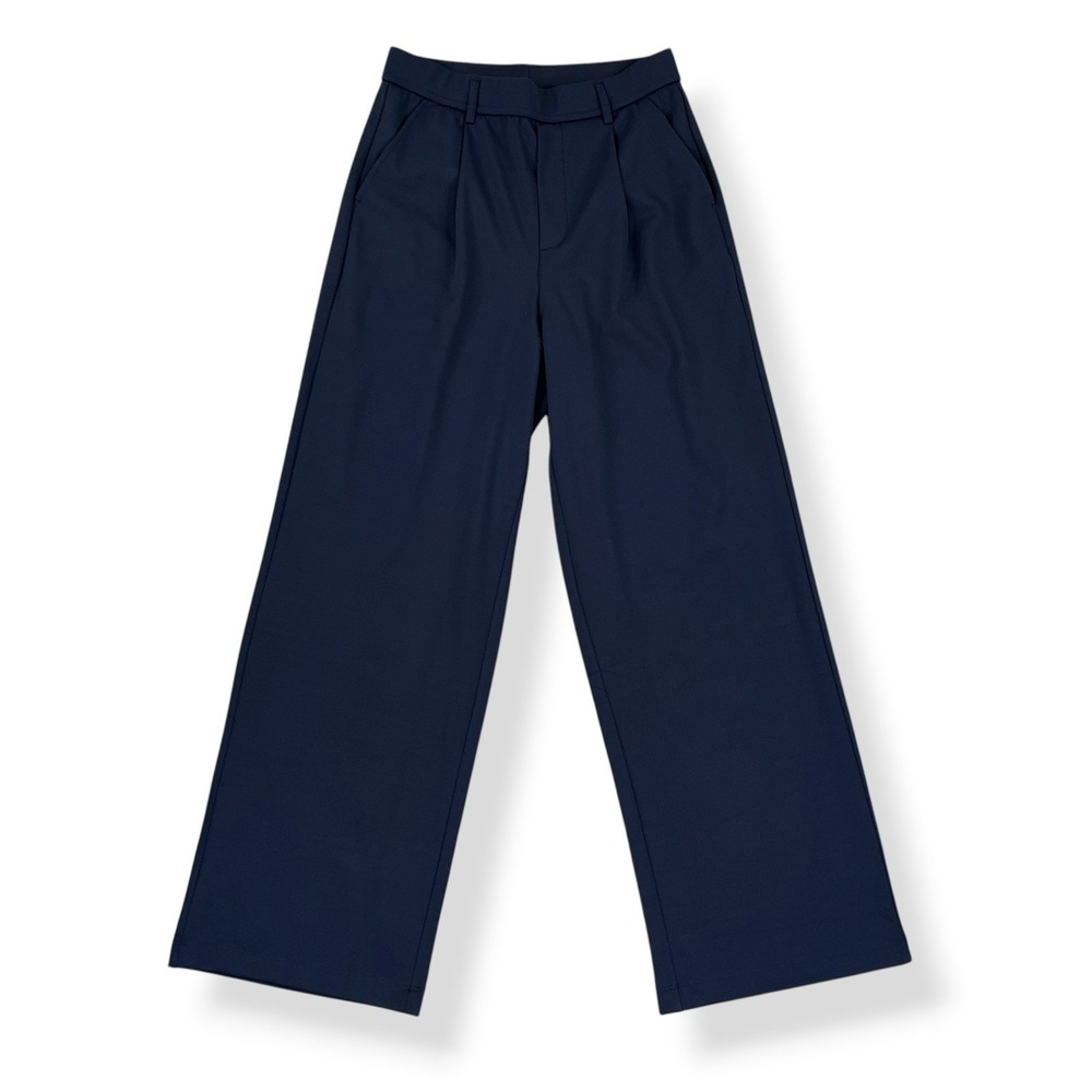 Halara Wide‎ Leg Pants Women Small Blue Trousers Flex Stretch Pleated NWT